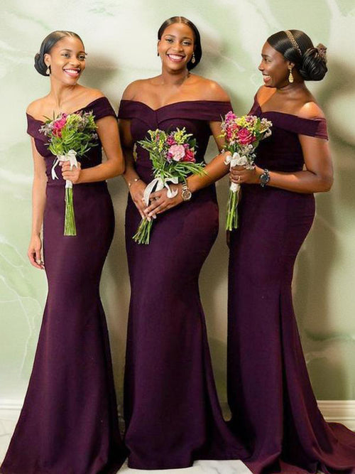 Sheath Sweetheart Pleated Sweep Train Stretch Crepe Bridesmaid Dress