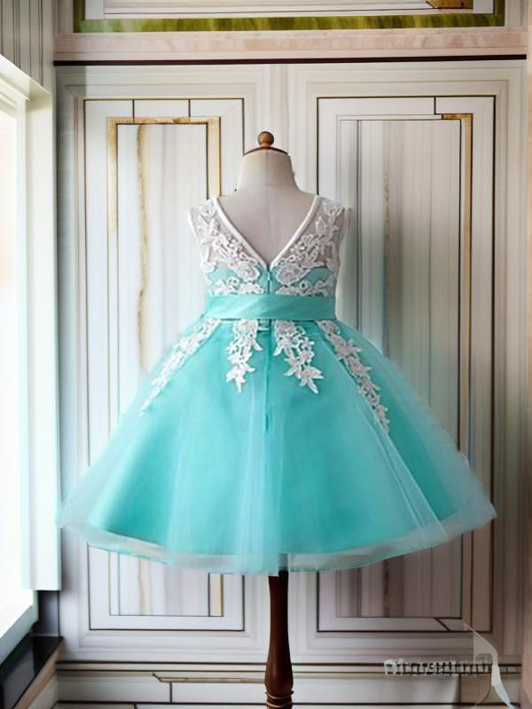 Ball-Gown Scoop Bow Knee-Length Tulle Flower Girl Dress