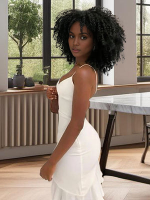 Sheath V-neck Ruffles Short/Mini Jersey Dress