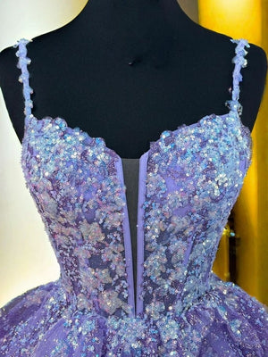 A-line Spaghetti Straps Appliques Lace Short/Mini Lace Corset Dress