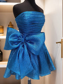 A-line Straight Bow Short/Mini Dress
