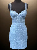 Sheath Sweetheart Sequin Short/Mini Corset Dress