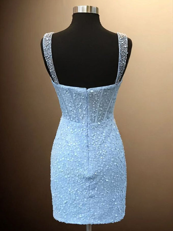 Sheath Sweetheart Sequin Short/Mini Corset Dress