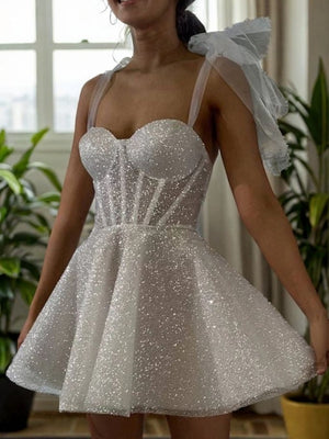 A-line Sweetheart Sequin Short/Mini Corset Dress