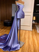 Sheath One-Shoulder Rhinestone Short/Mini Silk Like Satin Dress