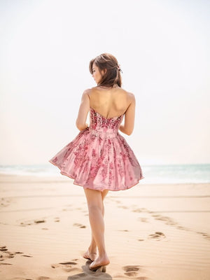 A-line Straight Ruffles Short/Mini Corset Dress