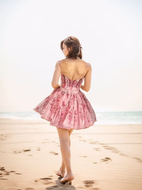 A-line Straight Ruffles Short/Mini Corset Dress