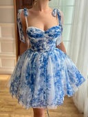 A-line Straps Ruffles Short/Mini Corset Dress