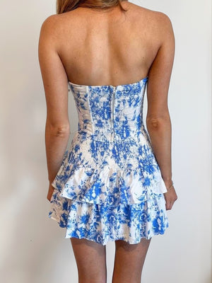 A-line Strapless Ruffles Short/Mini Corset Dress