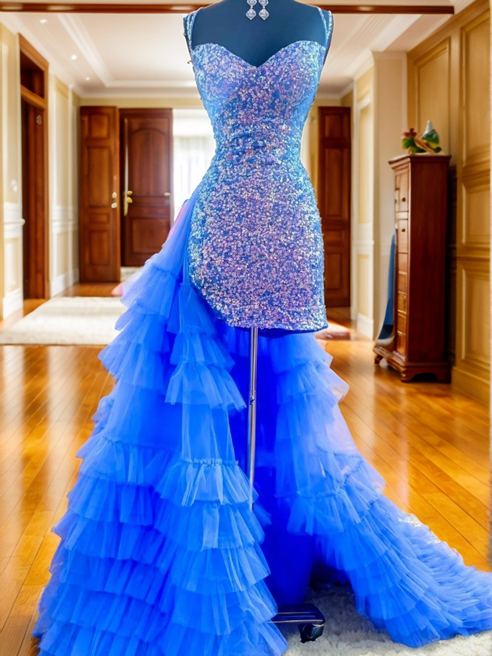 Sheath Sweetheart Sequin Short/Mini Tulle Dress