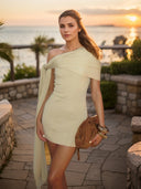 Sheath One-Shoulder Short/Mini Jersey Dress