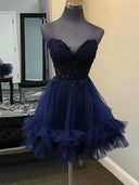 A-line Sweetheart Ruffles Short/Mini Tulle Corset Dress