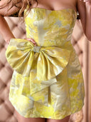 Sheath Straight Bow Short/Mini Corset Dress