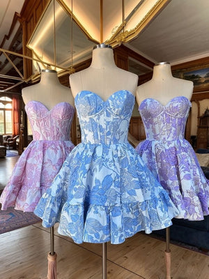A-line Sweetheart Short/Mini Corset Dress