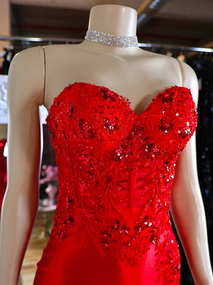 Sheath Sweetheart Appliques Lace Short/Mini Silk Like Satin Corset Dress