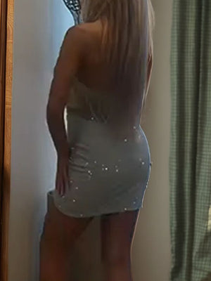 Sheath Straight Sequin Short/Mini Stretch Crepe Corset Dress