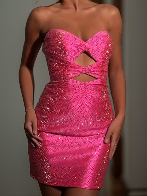 Sheath Sweetheart Sequin Short/Mini Dress