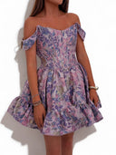 A-line Off-the-Shoulder Short/Mini Corset Dress