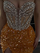 Sheath Sweetheart Rhinestone Short/Mini Homecoming Dress