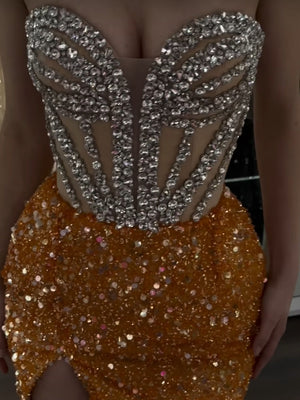 Sheath Sweetheart Rhinestone Short/Mini Homecoming Dress