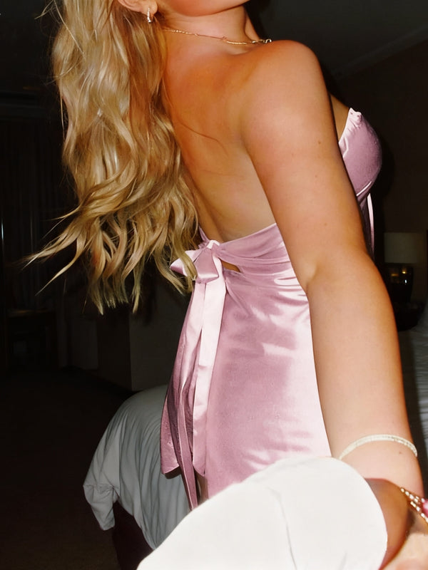 Sheath Straight Pleated Short/Mini Silk Like Satin Homecoming Dress