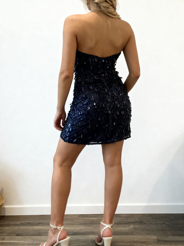 Sheath V-neck Sequin Short/Mini Corset Homecoming Dress