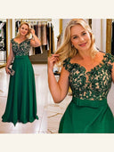 A-line V-neck Beading Floor-Length Satin Mother of the Bride Dress