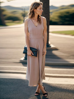 A-line V-neck  Ankle-Length Chiffon Mother of the Bride Dress