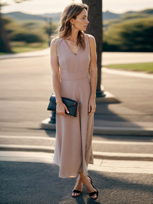 A-line V-neck  Ankle-Length Chiffon Mother of the Bride Dress