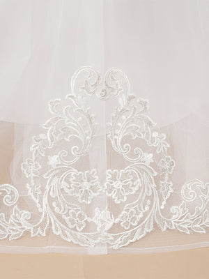 Ball-Gown Scoop Applique Sweep Train Tulle Flower Girl Dress