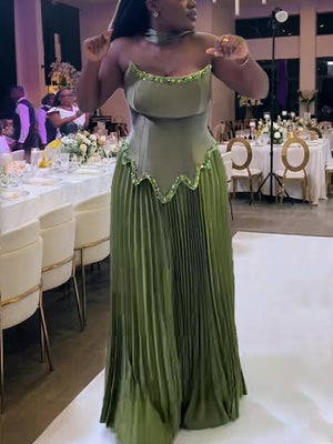 A-line/Princess Straight Beading Floor-Length Velvet Bridesmaid Dresses