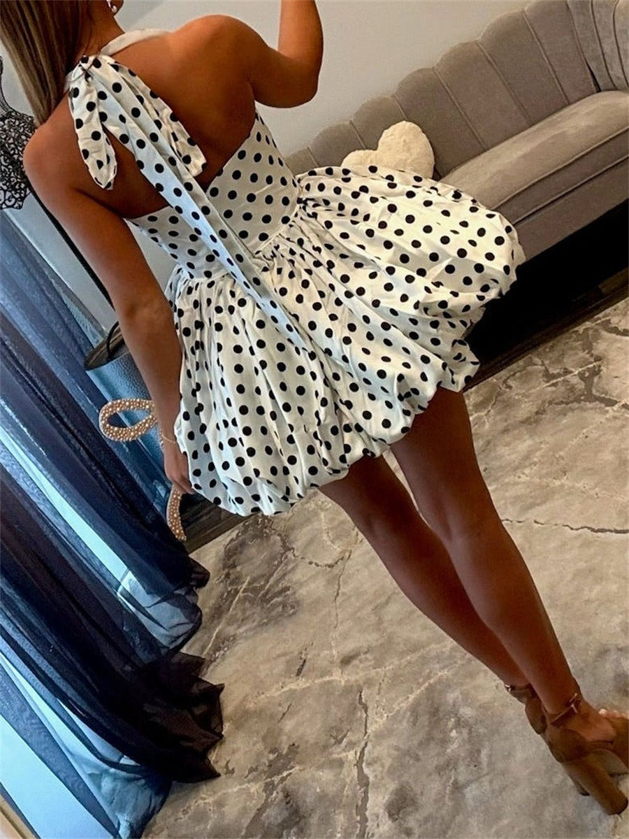 A-line/Princess Halter Pleated Short/Mini Homecoming Dresses