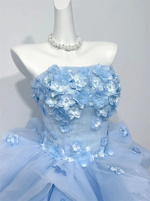 A-line/Princess Straight Flower Short/Mini Tulle Homecoming Dresses