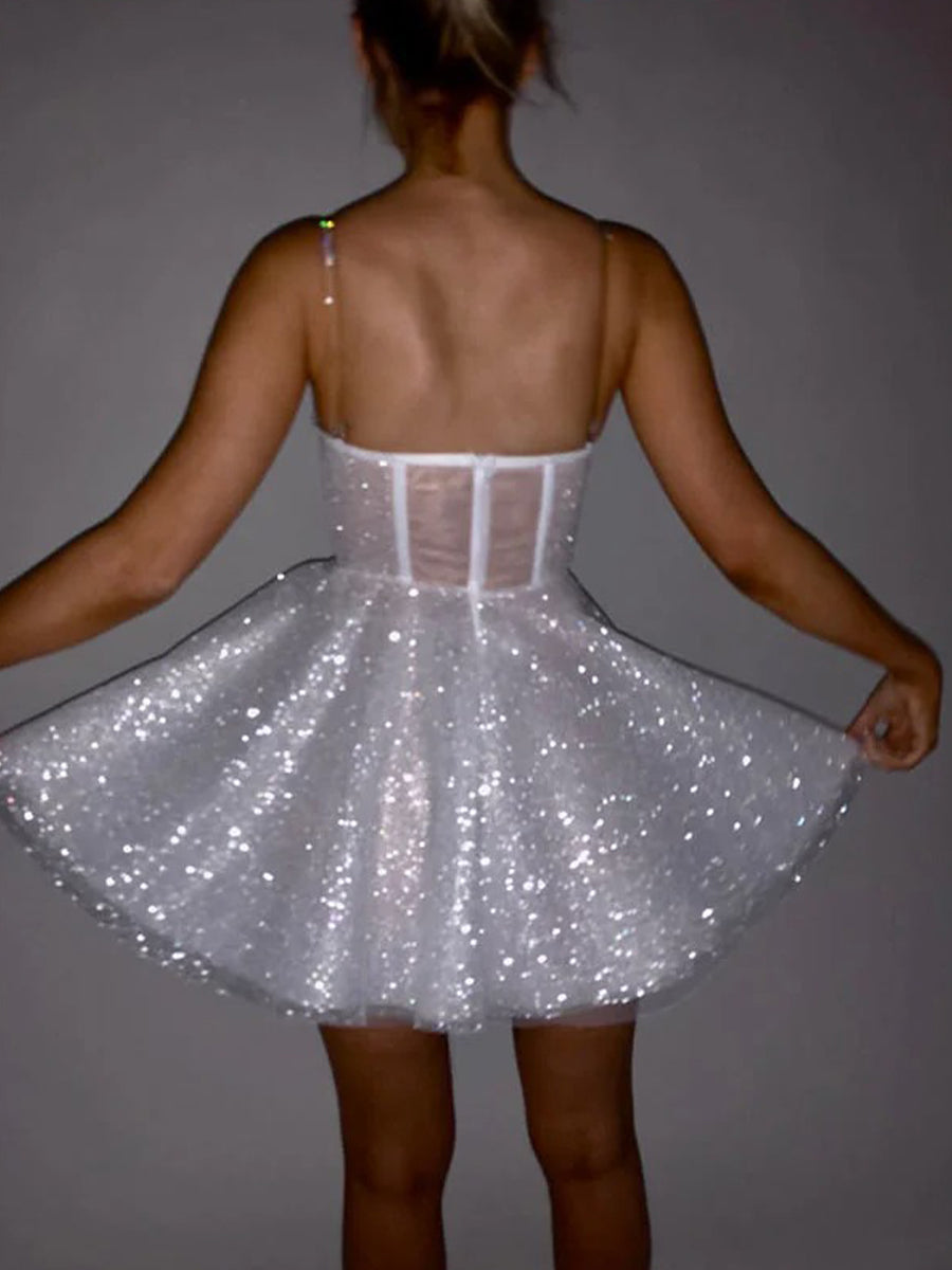 Sheath/Column One-Shoulder Sequin Short/Mini Homecoming Dresses