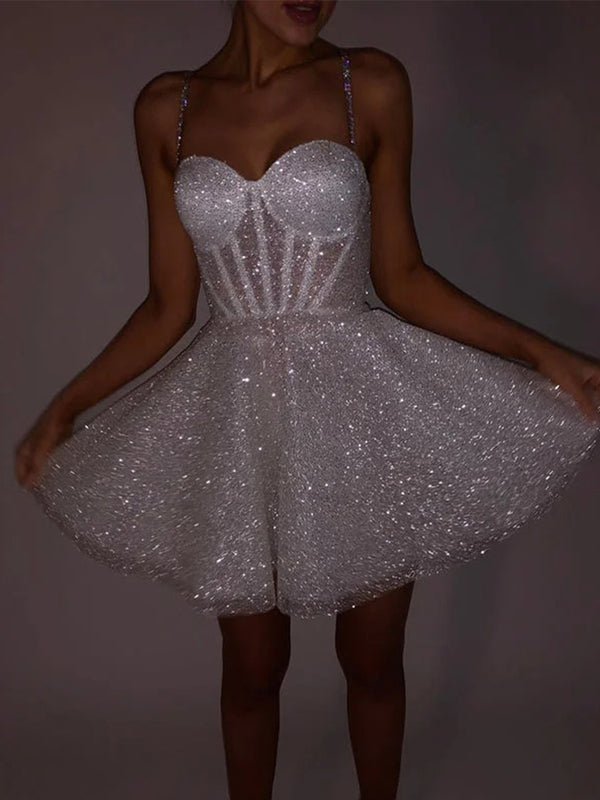 Sheath/Column One-Shoulder Sequin Short/Mini Homecoming Dresses