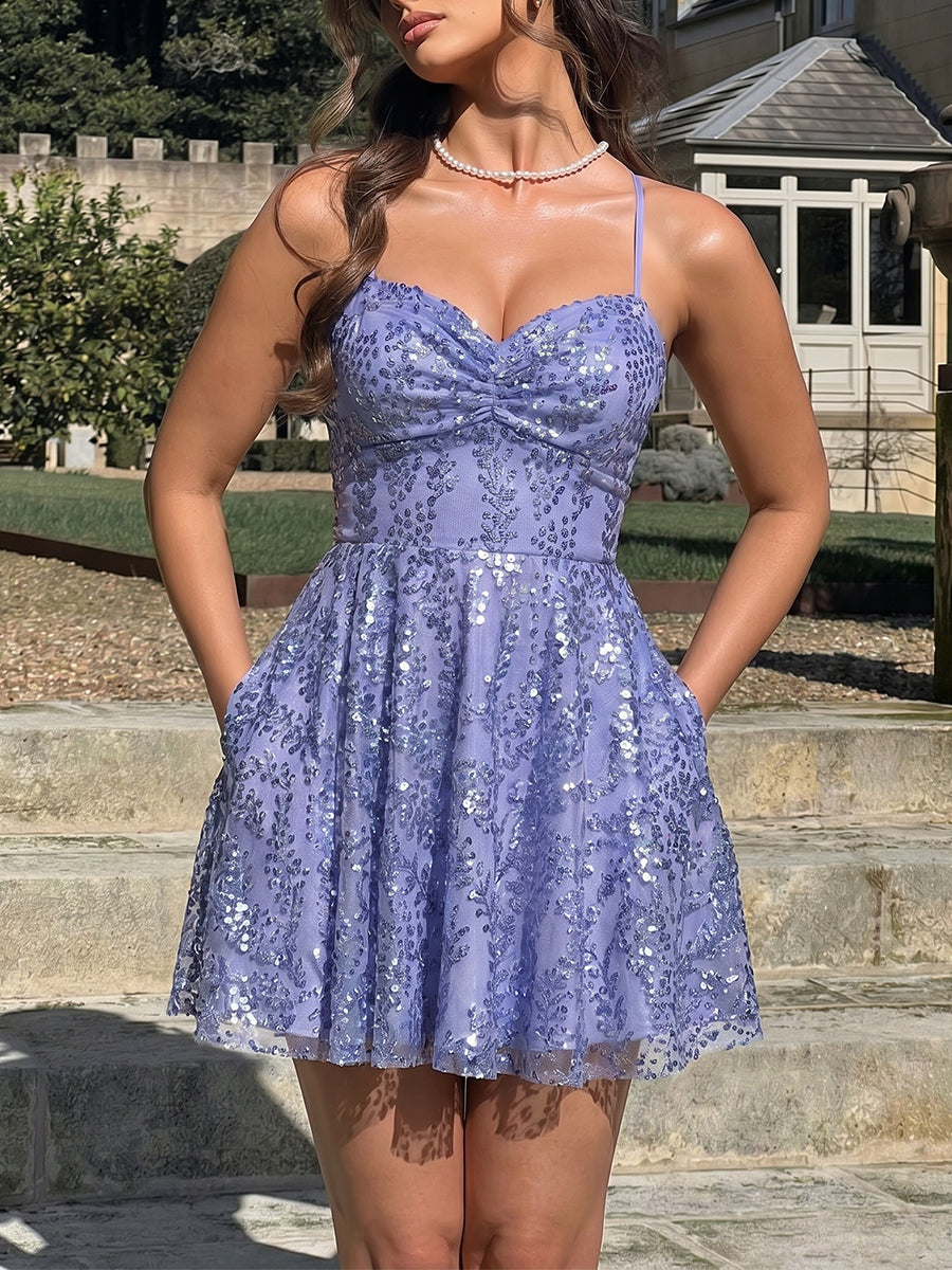A-line/Princess Off-the-Shoulder Pleated Short/Mini Homecoming Dresses