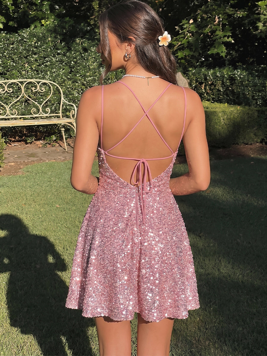 A-line/Princess Off-the-Shoulder Appliques Lace Short/Mini Homecoming Dresses