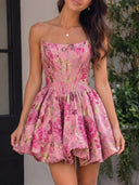 A-line/Princess Straight Pleated Short/Mini Homecoming Dresses