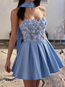 A-line/Princess Straight Flower Short/Mini Homecoming Dresses