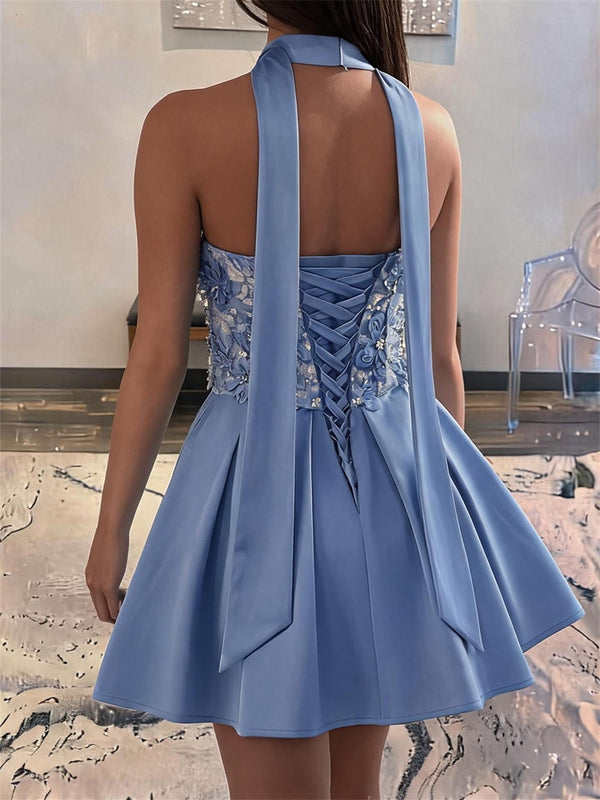 A-line/Princess Straight Flower Short/Mini Homecoming Dresses