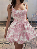 A-line/Princess Square Appliques Lace Short/Mini Homecoming Dresses
