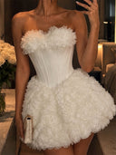 A-line/Princess Straight Flower Short/Mini Stretch Crepe Homecoming Dresses