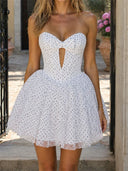 A-line/Princess Sweetheart Bow Short/Mini Homecoming Dresses
