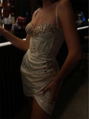 Sheath/Column Spaghetti Straps Sequin Short/Mini Homecoming Dresses