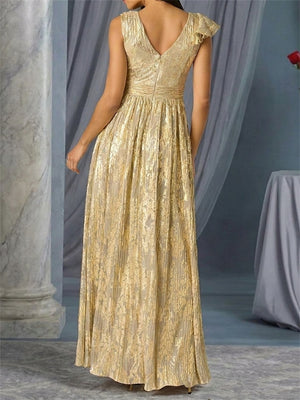 A-line/Princess V-neck Pleated Floor-Length Mother of the Bride Dresses