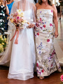 Sheath/Column Straight Bow Floor-Length Satin Mother of the Bride Dresses