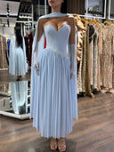A-line/Princess Sweetheart Pleated Ankle-Length Chiffon Prom Dresses