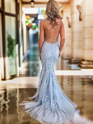 Mermaid Off-the-Shoulder Appliques Lace Sweep Train Tulle Dress
