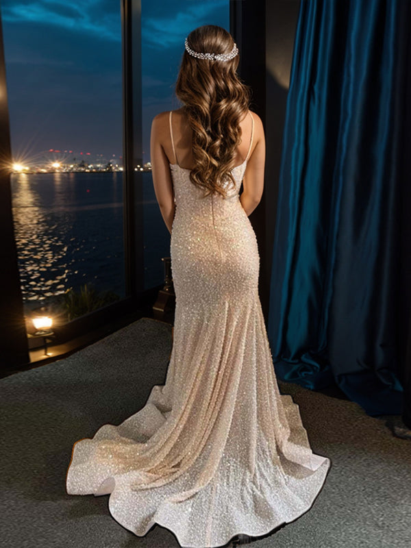 Sheath Straight Sweep Train Corset Dress