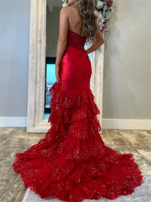 Sheath Sweetheart Appliques Lace Court Train Silk Like Satin Corset Dress